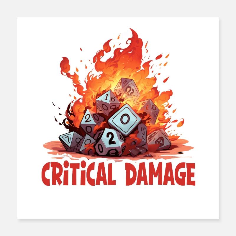 Game Master Critical Damage – Conception de RPG LARP Poster 40 x 40 cm
