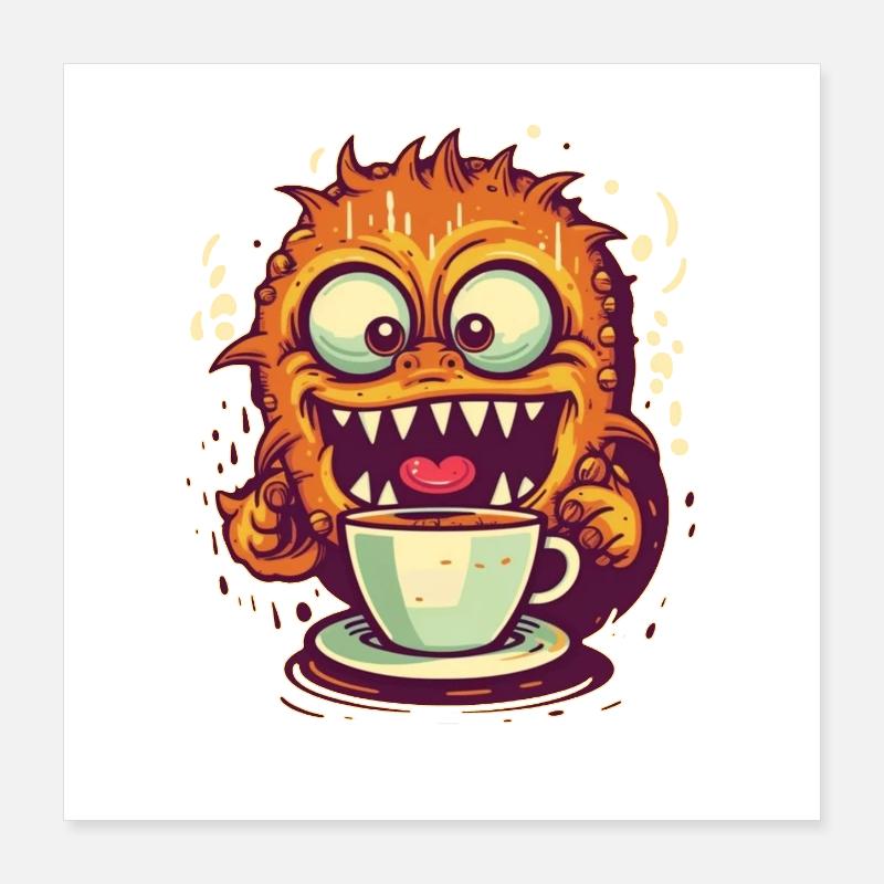 Monstre du café Poster 40 x 40 cm