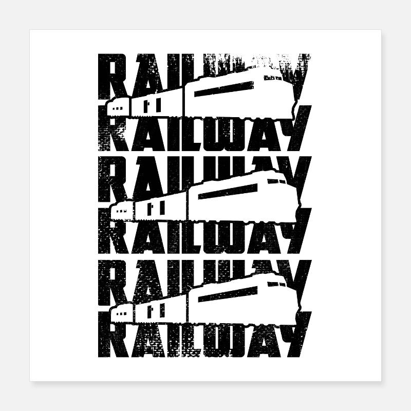 Chemin de fer Poster 40 x 40 cm