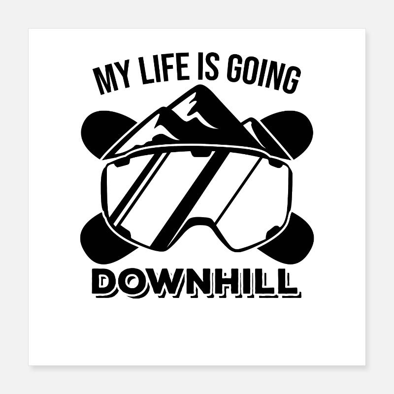 Drôle de blague de snowboard Poster 40 x 40 cm