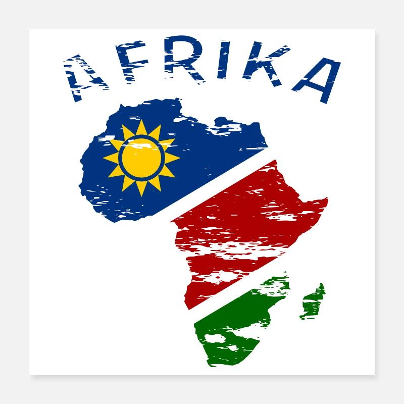 Namibia Map of Africa used Poster 16" x 16" (40x40 cm)