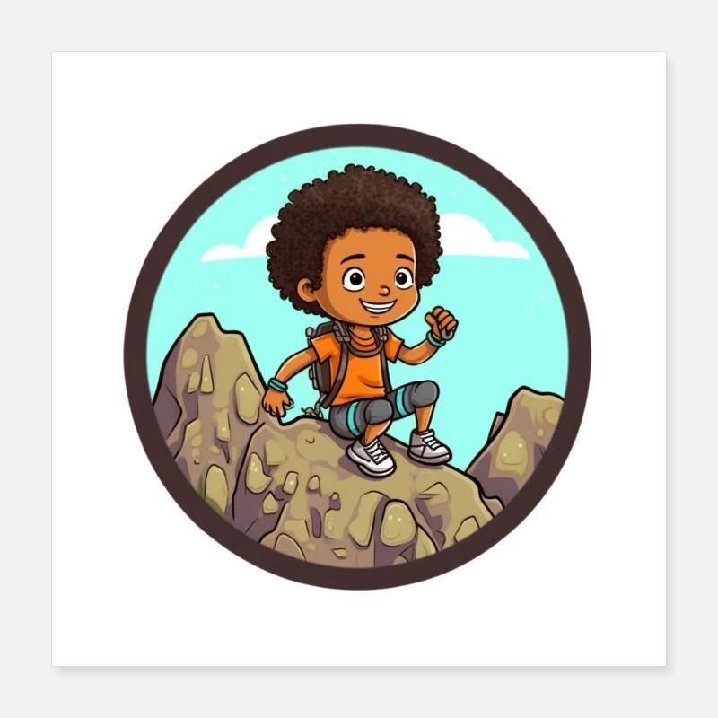 Afro Schwarz Kind Junge Mädchen Empowerment Mädche Poster 40x40 cm