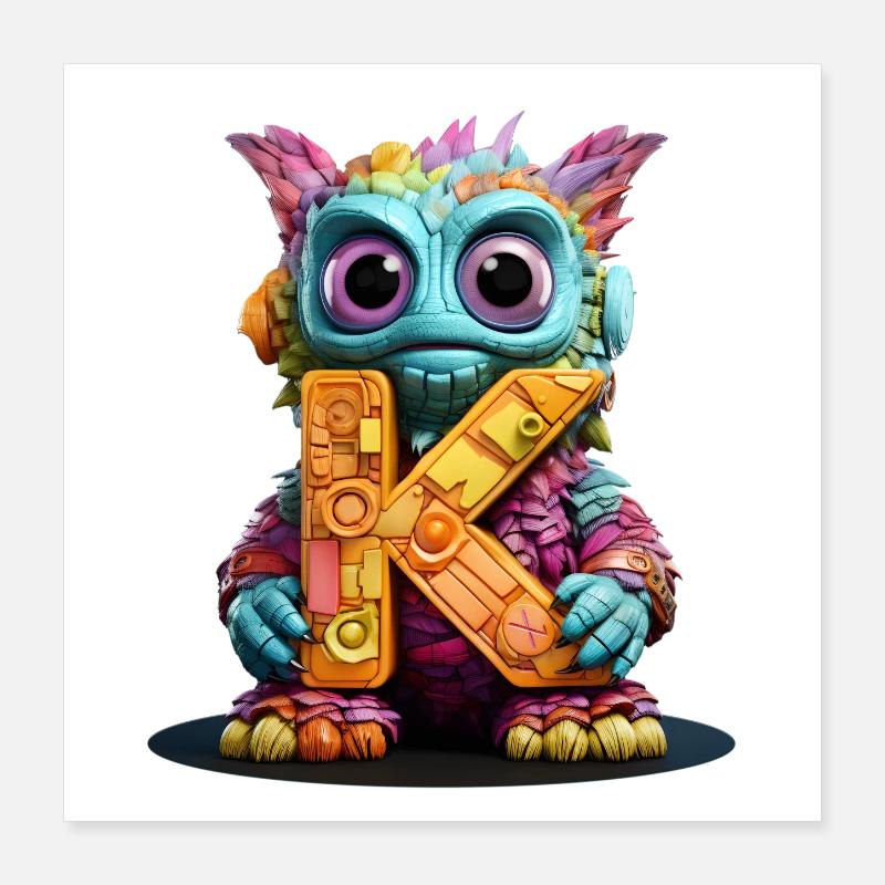 Puppet with letter X Alphabet Letter K Poster 16" x 16" (40x40 cm)