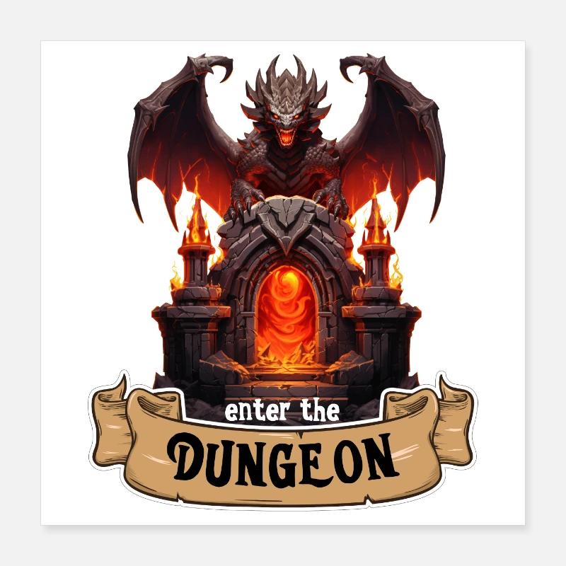 Enter the Dunegon RPG Gate Dragon Poster 16" x 16" (40x40 cm)