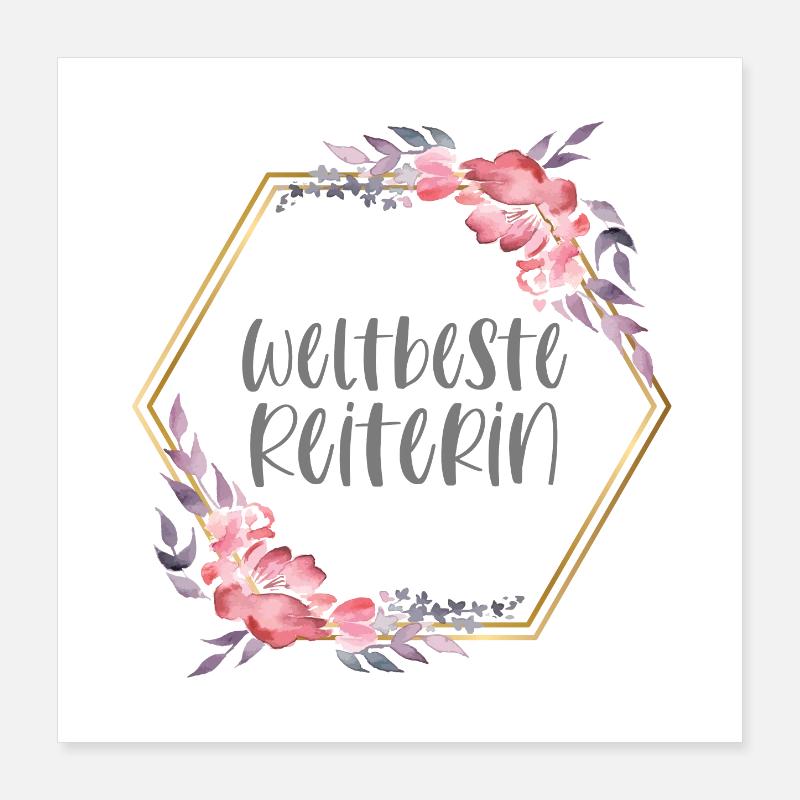 Reiterin Reiten Pferde Pferdemädchen Geschenk Poster 40x40 cm