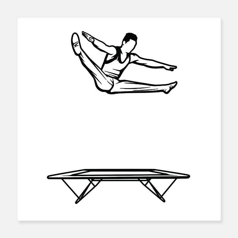 Kleiner Trampolinspringer Poster 40x40 cm