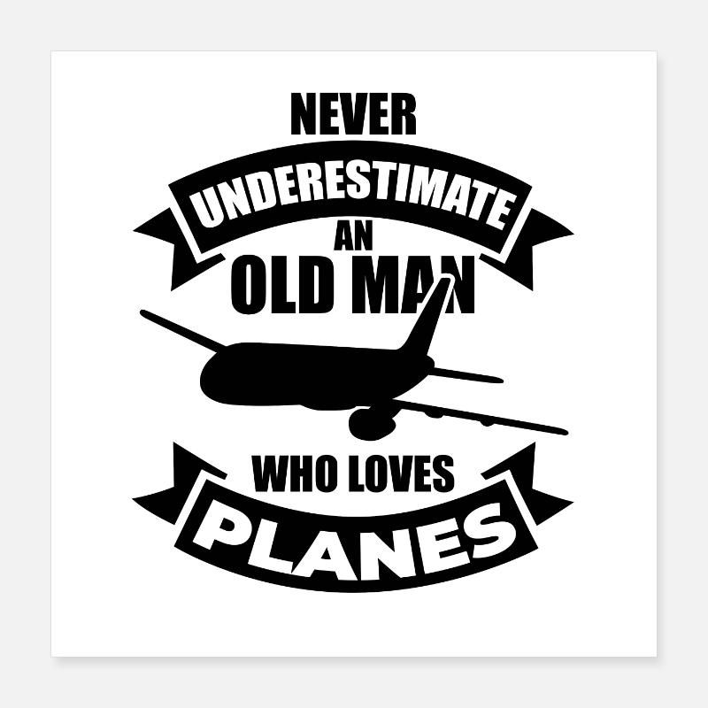 Flugzeug Opa Poster 40x40 cm