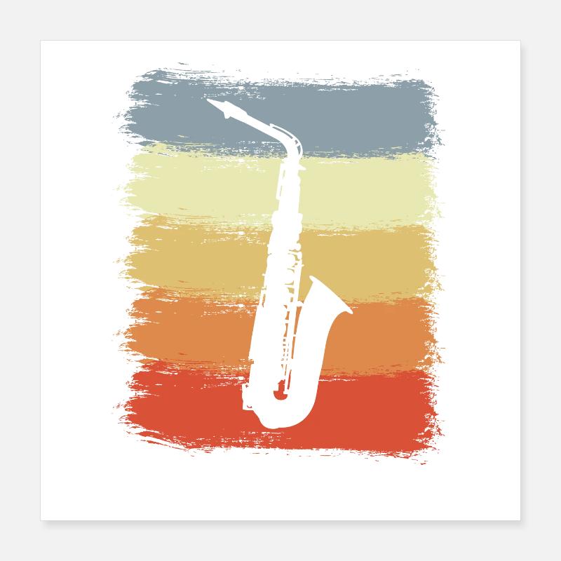 Vintage Saxophone Poster 16" x 16" (40x40 cm)