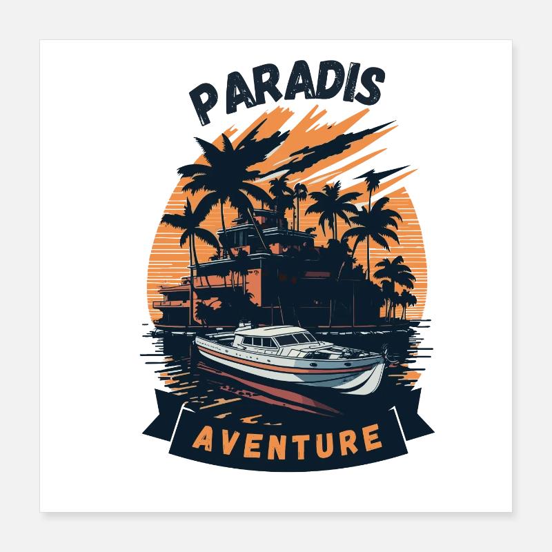 Paradis Aventure Poster 40 x 40 cm