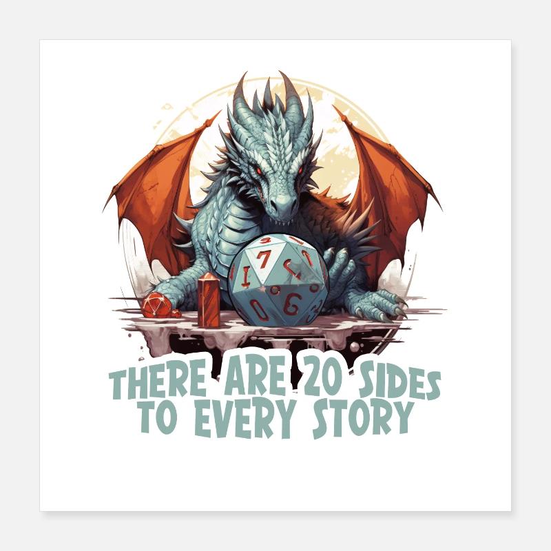 Il y a toujours 20 côtés d’un story cube Poster 40 x 40 cm