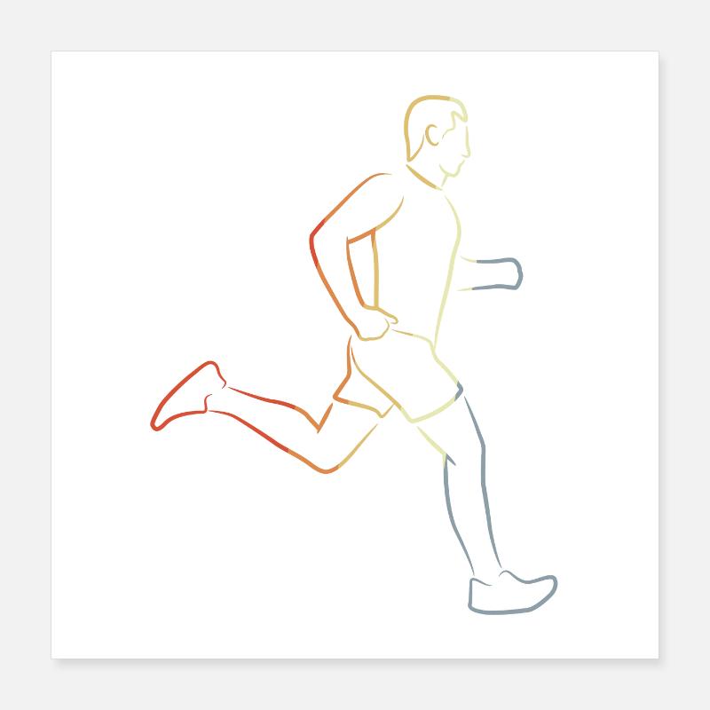 Drôle de coureur garçon Poster 40 x 40 cm