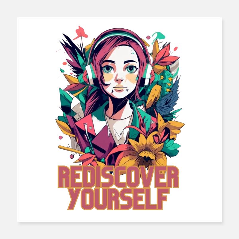 Redécouvrez-vous - Graphique esthétique tendance Poster 40 x 40 cm