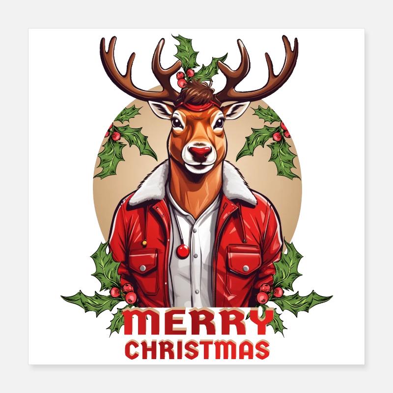Cool Rudolph Poster 40 x 40 cm