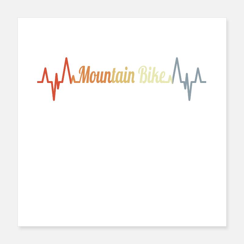 Palpitations cardiaques de vélo de montagne vintage Poster 40 x 40 cm