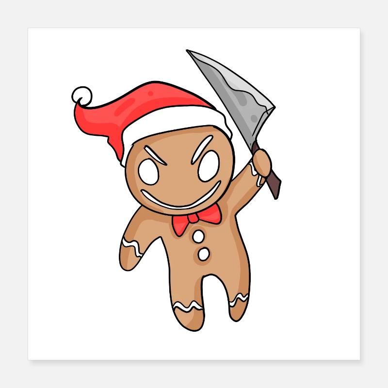 Evil Gingerbread Christmas Poster 16" x 16" (40x40 cm)