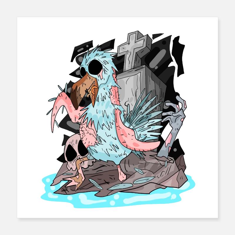 Zombie Seagull Poster 16" x 16" (40x40 cm)