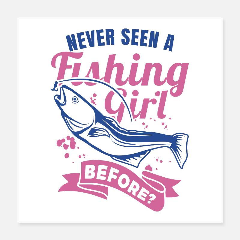 Fille pêcheur Poster 40 x 40 cm