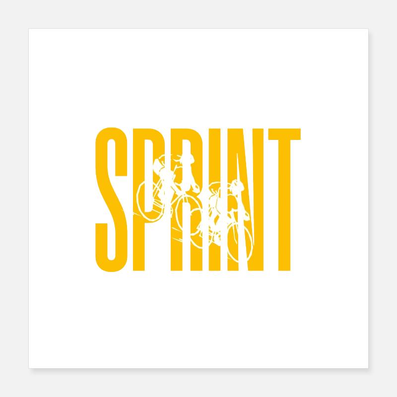 Course cycliste Sprint Silhouette Poster 40 x 40 cm