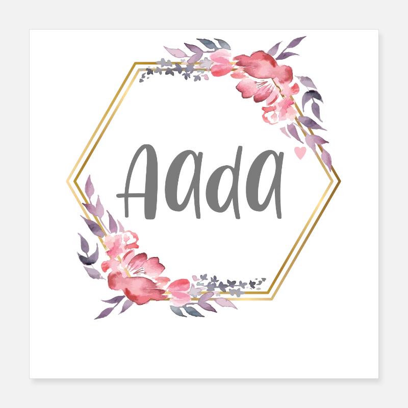 Aada fille nom cadeau de bébé Poster 40 x 40 cm