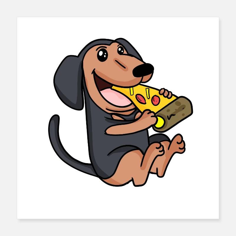 Pizza pour chien Coonhound Poster 40 x 40 cm
