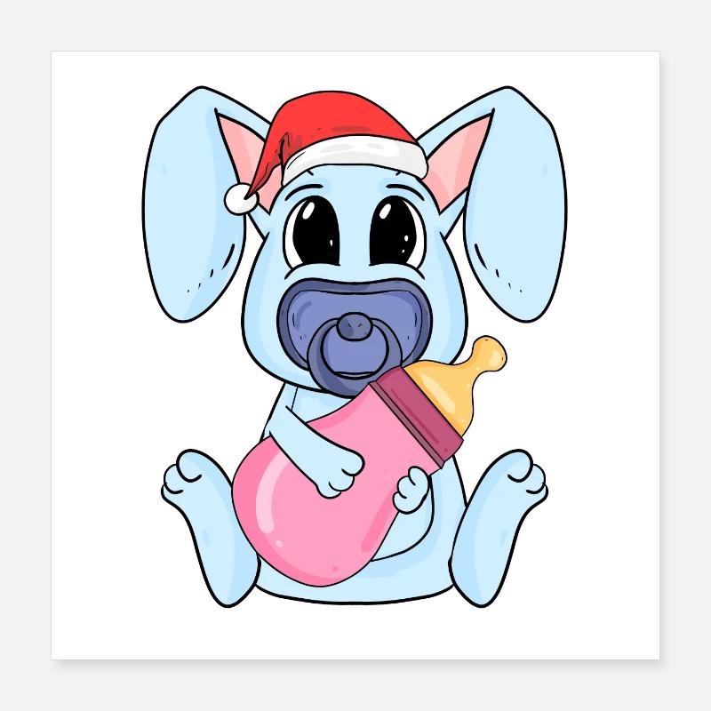Noël Bébé Lapin Poster 40 x 40 cm