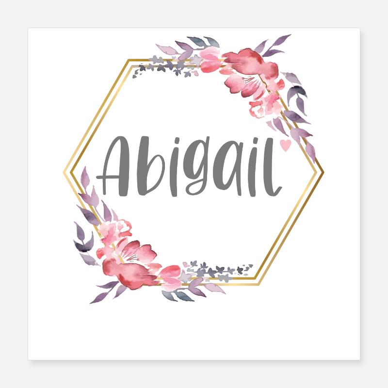 Abigail fille nom cadeau de bébé Poster 40 x 40 cm