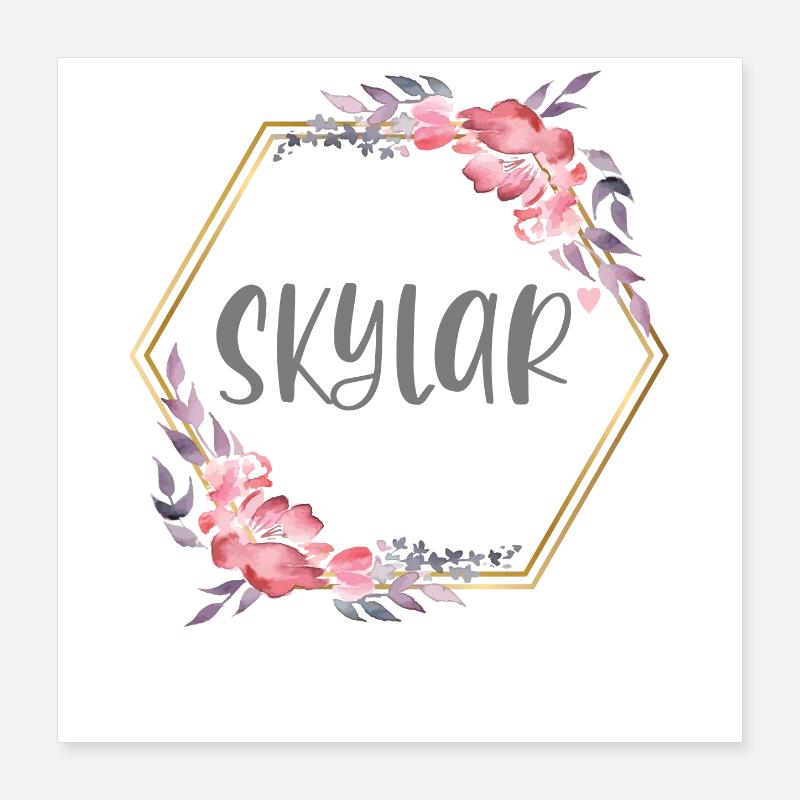 Skylar fille nom cadeau de bébé Poster 40 x 40 cm