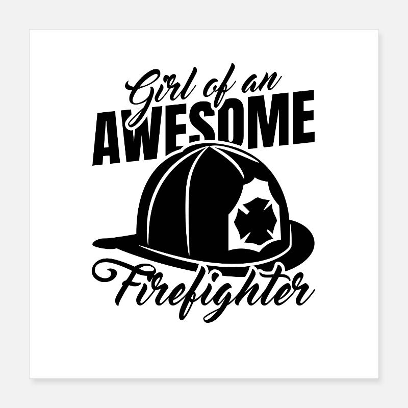 Feuerwehr Mädchen Poster 40x40 cm