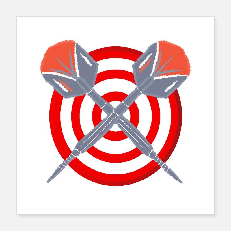 Motif croix de cible en fléchette Poster 40 x 40 cm
