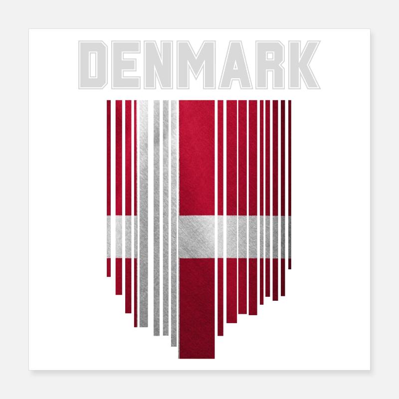 Flag of Denmark, Danish pride Poster 16" x 16" (40x40 cm)