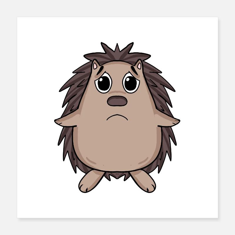 Igel Traurig - trauriger Igel Poster 40x40 cm