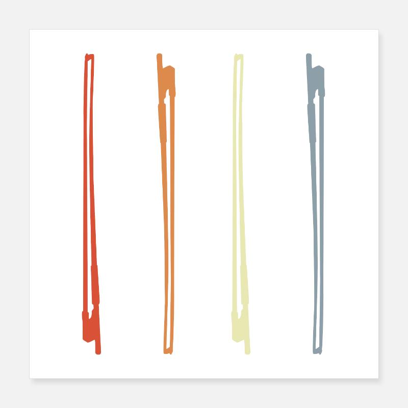 Dessin d’archet de violon Poster 40 x 40 cm
