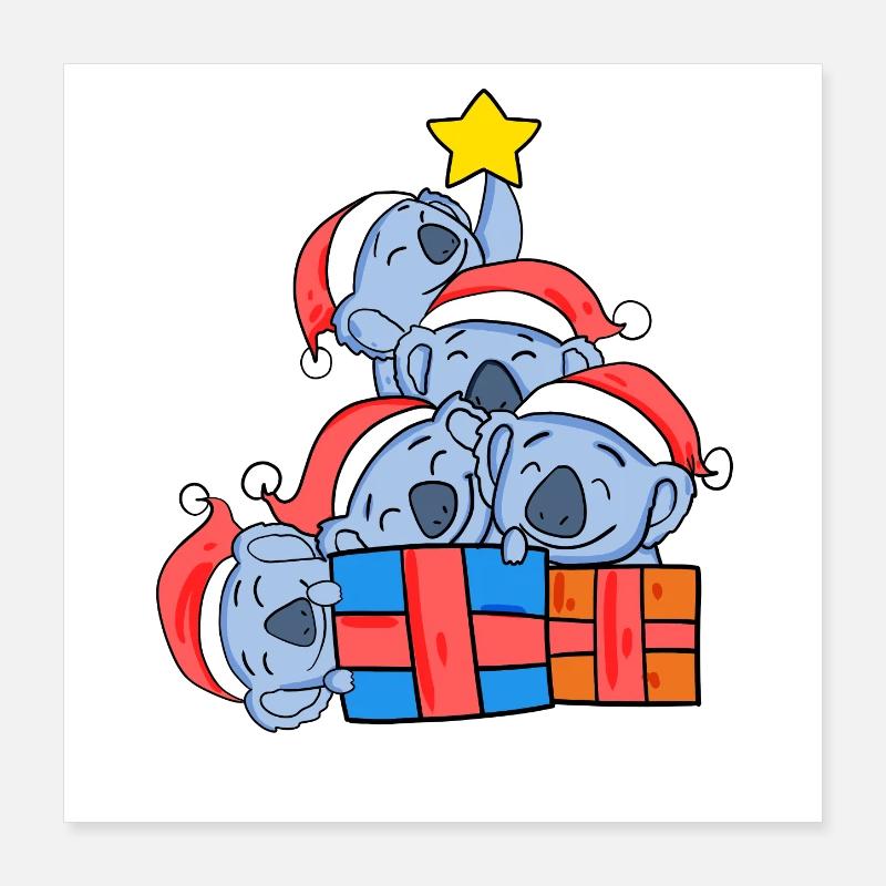 Koala sapin de Noël Noël Poster 40 x 40 cm