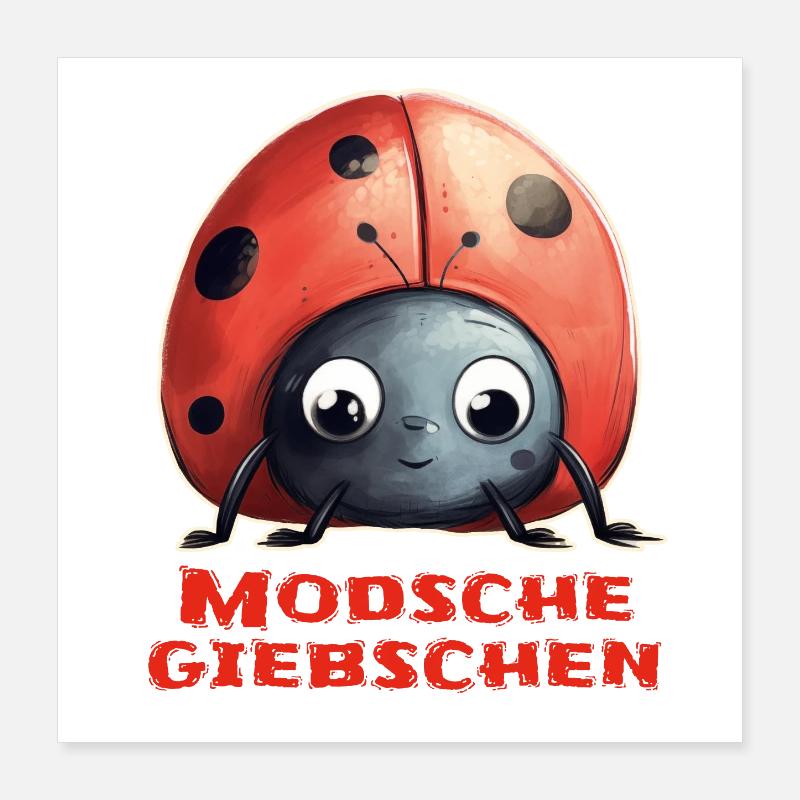 Modschegiebchen Marienkäfer Poster 40x40 cm