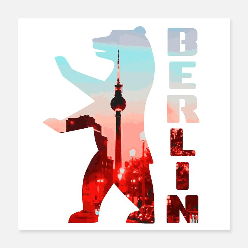 Berlin Bear Poster 16" x 16" (40x40 cm)