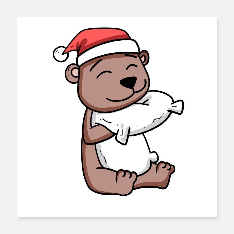 Bear Christmas Poster 16" x 16" (40x40 cm)
