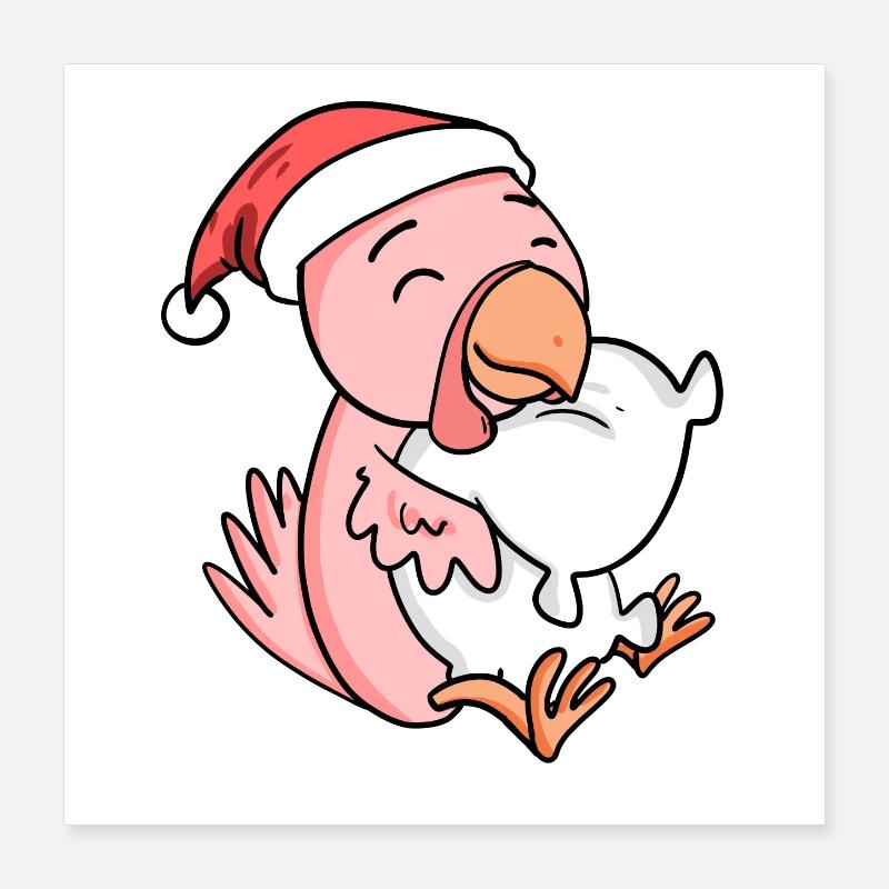 Poulet Mignon Fatigué Noël Poster 40 x 40 cm