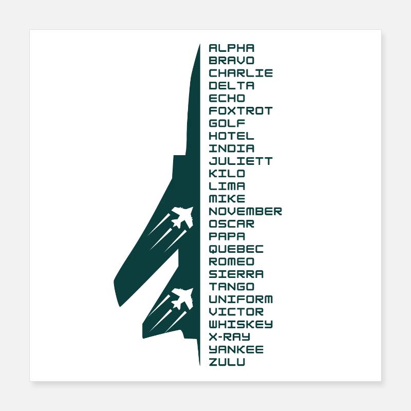 Buchstabieralphabet Poster 40x40 cm