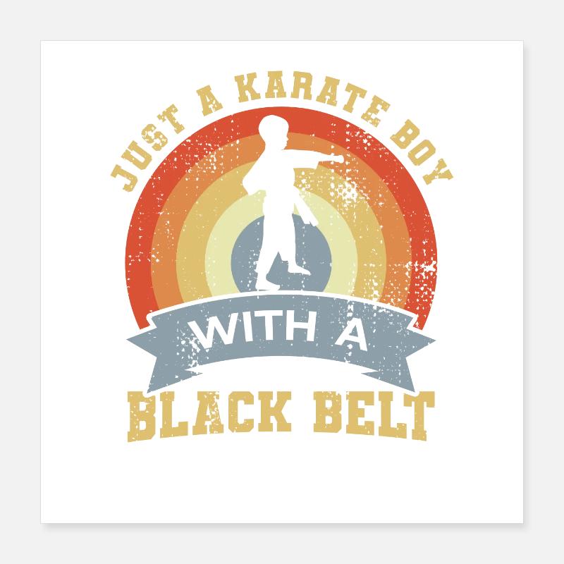 Karate Junge mit schwarzem Gürtel Poster 40x40 cm