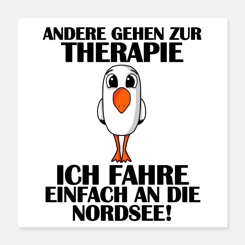 Nordsee Spruch Poster 40x40 cm