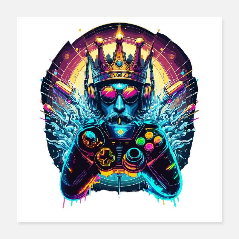 Gaming Throne – Game King Poster 16" x 16" (40x40 cm)