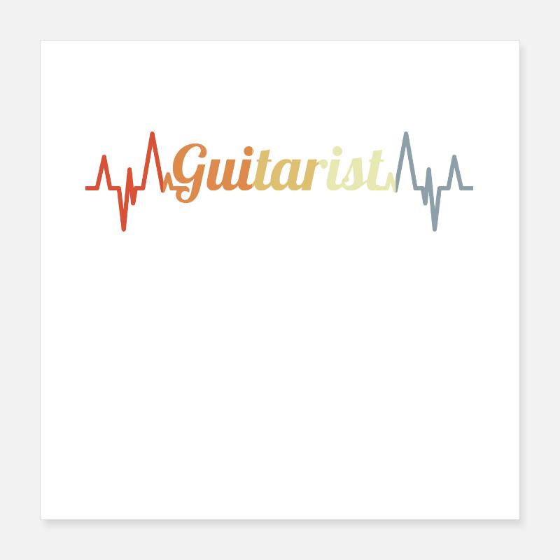 Vintage Guitarist Pulse Rate Poster 16" x 16" (40x40 cm)
