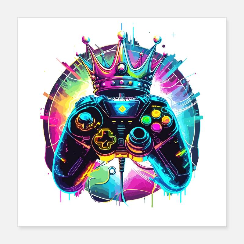 Manette de jeu avec couronne Poster 40 x 40 cm