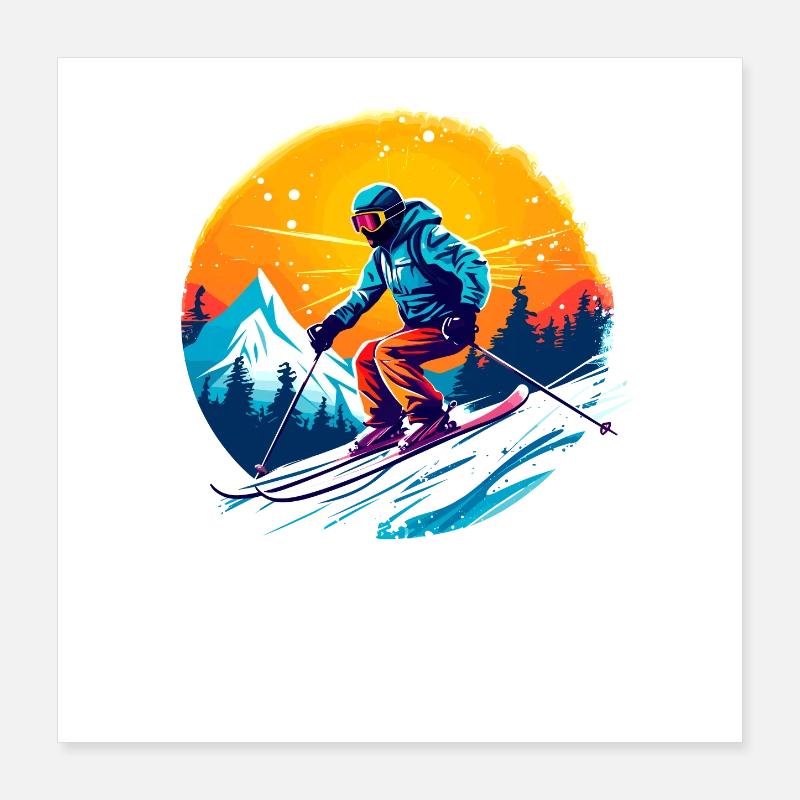 Équipe de ski Skieur École de ski Ski Équipe de ski Poster 40 x 40 cm