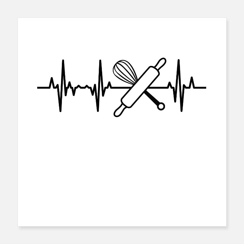 Rolling Pin Hand Mixer Heart Palpitations Poster 16" x 16" (40x40 cm)