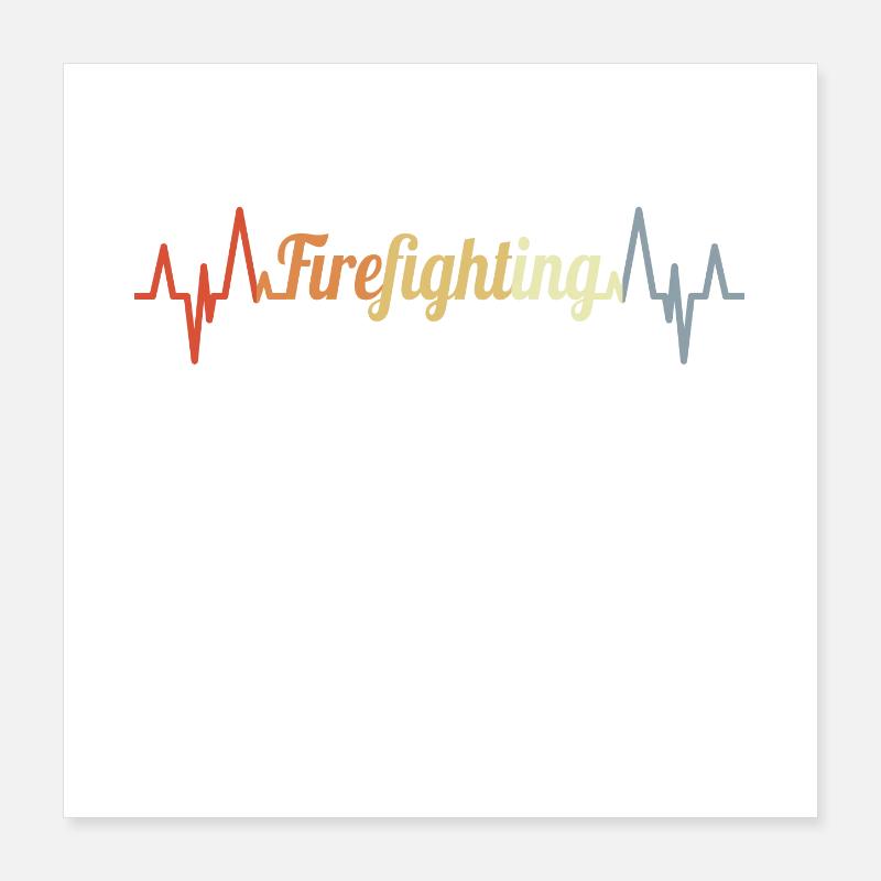 Feuerwehr Herzschlag Poster 40x40 cm