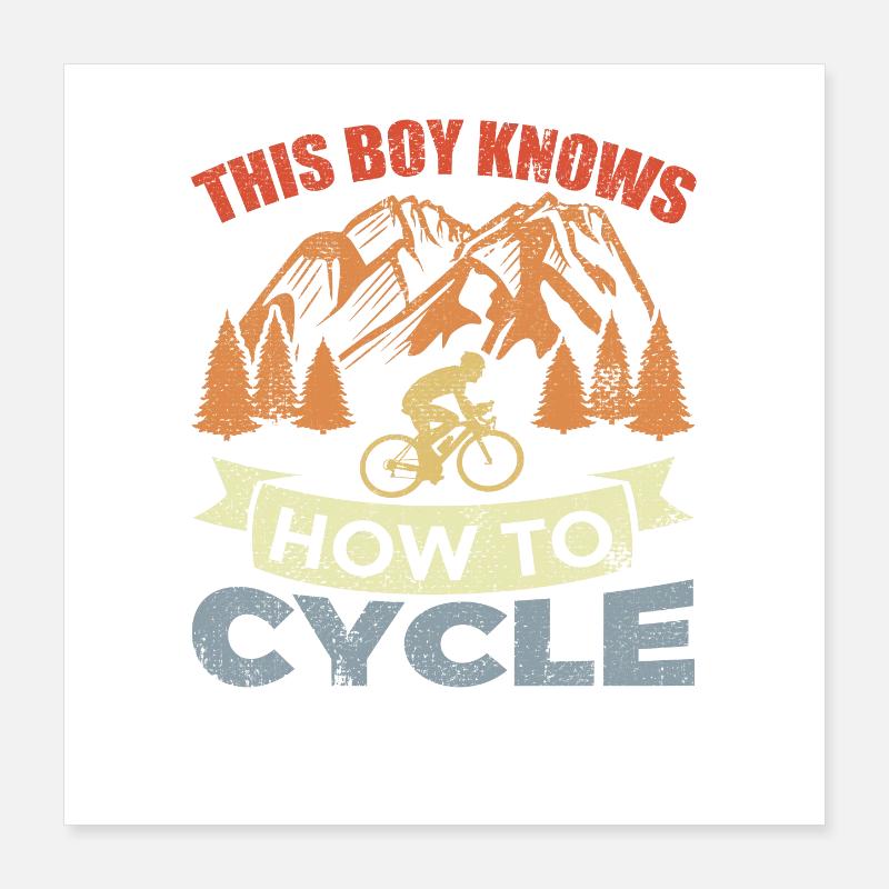 Garçon de bicyclette Poster 40 x 40 cm
