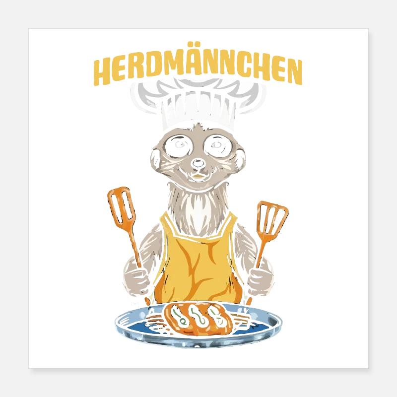 Herdmännchen Koch T-Shirt – Spaß in der Küche Poster 40x40 cm