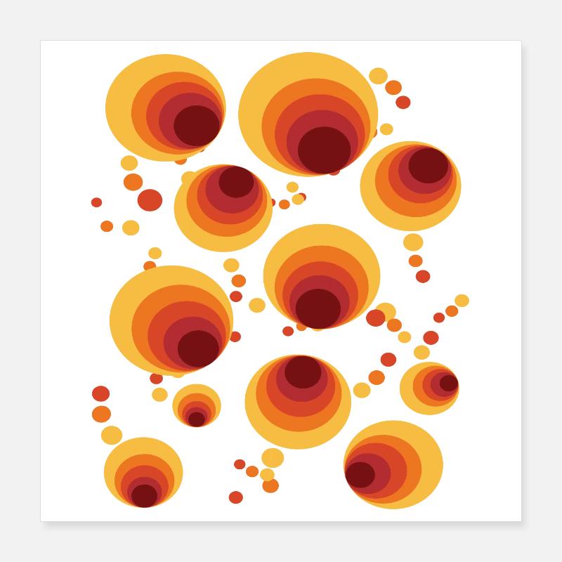 Abstraktes Polka Dots Kreismuster Poster 40x40 cm