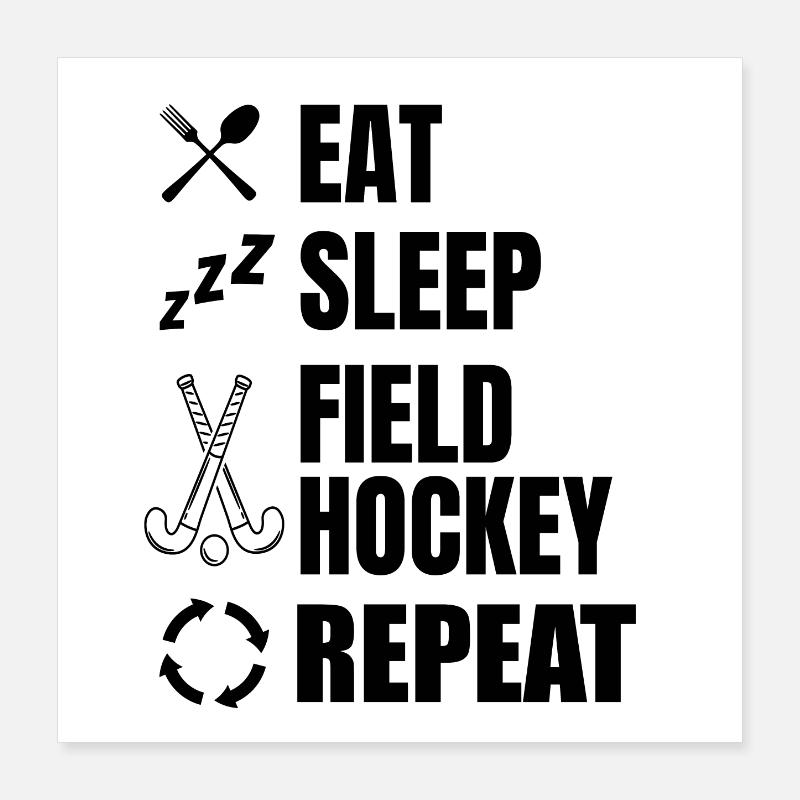 Field Hockey Daily Routine Poster 16" x 16" (40x40 cm)